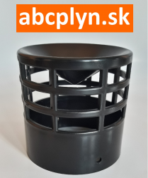 Hlavica výfuku-nasávania DN80 čierny plast