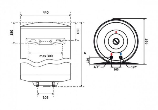 Elektrický ohrievač vody SIWELL SW 120V - Image 2