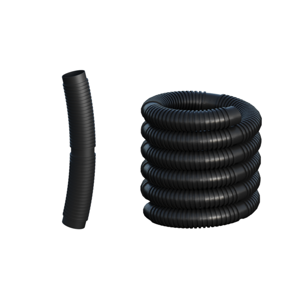Rúra flexibilná s koncovkami DN80/30m čierny plast - Image 3