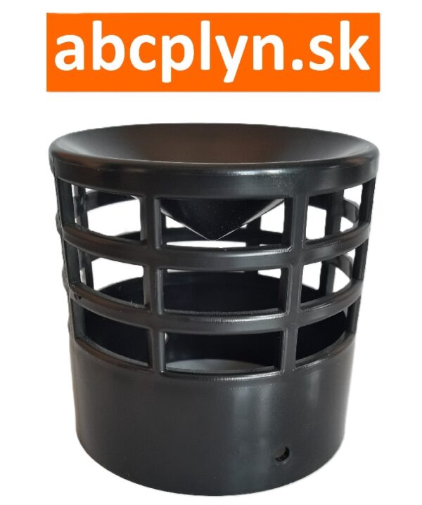 Hlavica výfuku-nasávania DN80 čierny plast