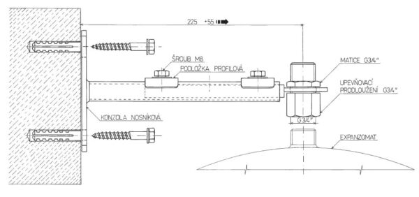 Sada upevnenia pre exp. nádoby 3/4´´ s konzolou - Image 3