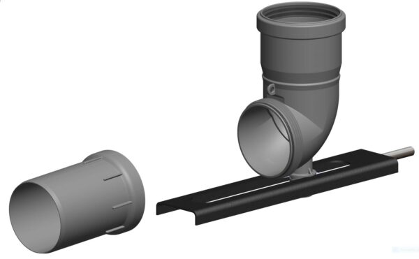 Koleno pätkové skrutkovacie plast. čierne - Image 3